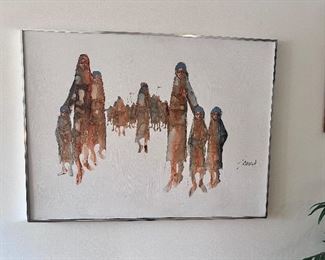 Joel Durand painting on masonite.