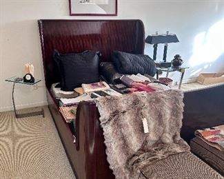 Faux fur bed coverlet.