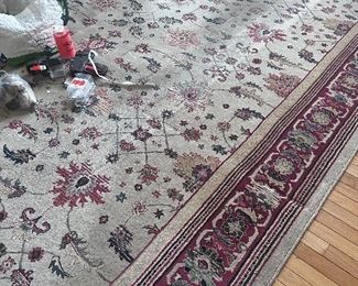 Large olefin rug in living room.