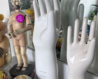 Articulated male figure & glove molds.
