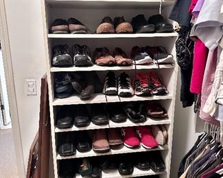 Walk-in closet full of men's clothing & accessories.  Shoes size 11,  clothing sizes large & XL.