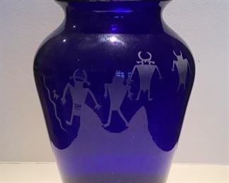 $40 Hand Blown and Etched Glass Vase by Kate Everett