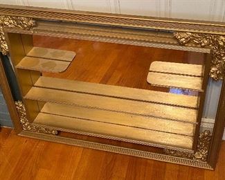Gesso Framed Mirrored Display Shelf