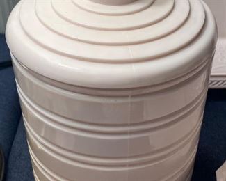 Jeannette Shell Pink Milk Glass Cookie Jar