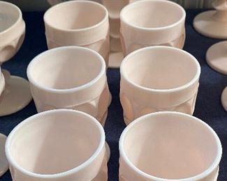 Jeannette Shell Pink Milk Glass Pitcher and Tumblers