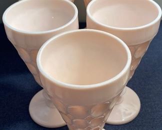 Jeannette Shell Pink Milk Glass Goblets