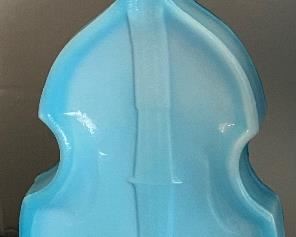 Blue and White Glass Figural Violin