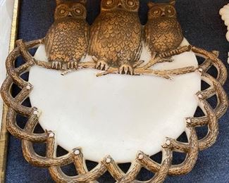 Westmoreland Glass Owl Hanging Plate/Plaque 