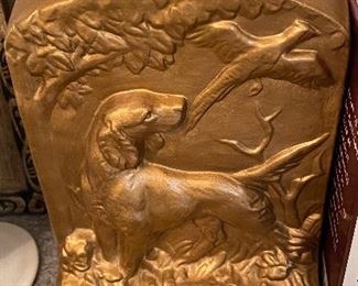 Dog and Pheasant Plaster Bookends