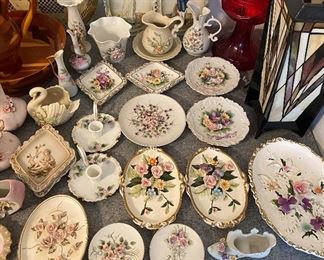 1950's and 60's Porcelain Plaques with Floral Themes