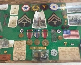 Named WW2 Medal and Patch Grouping