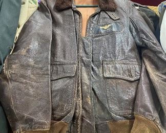 WW2 Named "Marsh" Leather Flight Jacket