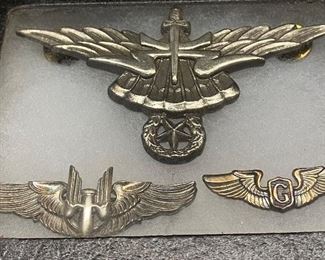 Sterling WW2 Aerial Gunner Wings and Glider Wings