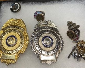 Obsolete N.C. Department of Corrections Badges and Service Pins