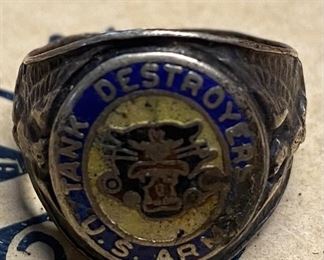 WW2 Sterling U.S. Tank Destroyer Ring