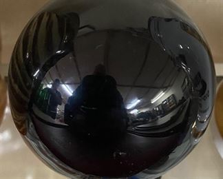 Small Antique Glass Ball on Stand 