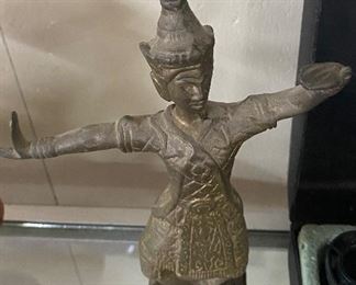 Old Siamese Bronze on Wooden Stand