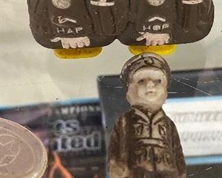 Old U.S. Army Ramp Walker and Bisque Figure