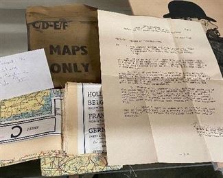Named WW2 Silk Maps and Pouch