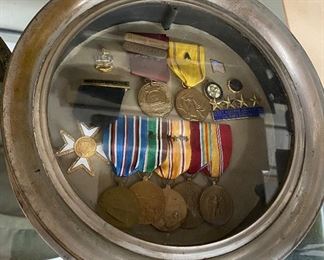 Named WW2 US Navy Medal Grouping Mounted in Porthole