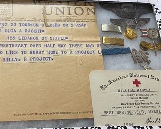 Named WW2 AAF Badge and Paper Grouping