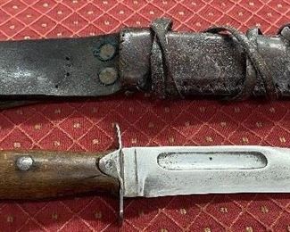 WW2 Mexican Made US Fighting Knife and Scabbard