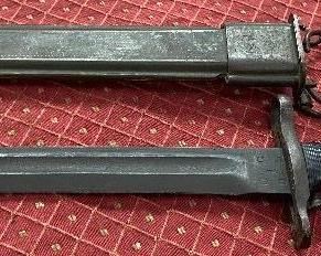 WW2 Utica Cutlery Short Model Garand Bayonet and Scabbard