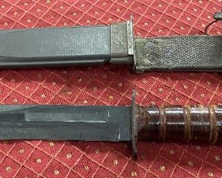 WW2 KABAR USN Mk. 2 Fighting Knife and Scabbard 