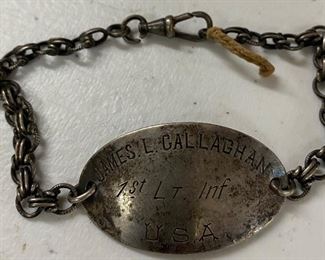 WW2 Named Sterling ID Bracelet