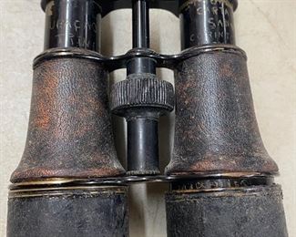 Old Navy Binoculars with Names of Places Vet Traveled Marked on the Binoculars