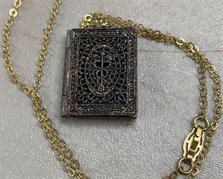 Locket with Caduceus Front 