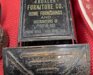 Old Troxler Furniture High Point, N.C. Match Holder