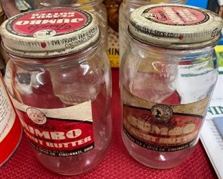 Jumbo Peanut Butter Jars with Paper Labels and Lids