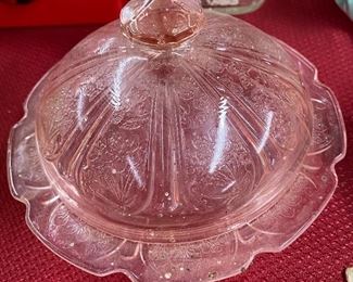 Pink Depression Butter Dish