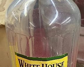 Old White House Vinegar Bottle with Paper Label