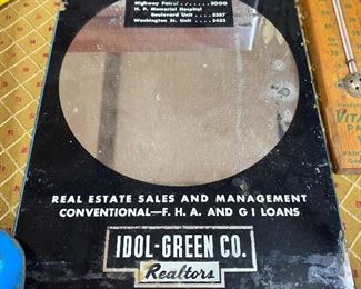 Old Idol Green Realtors Advertising Mirror (High Point, N.C.)