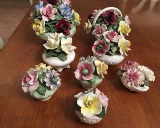 Radnor and Royal Adderly china flower arrangements