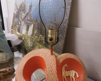 Rare! F.A.I.P., ceramic table lamp.
