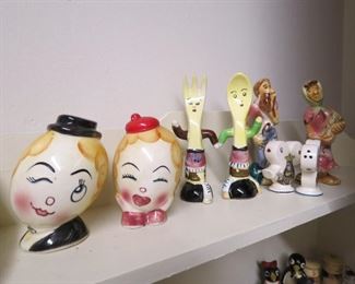 A collection of salt and pepper shakers.
