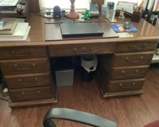 Wood desk measures 60” w x 28” d x 29” h ..presale $50