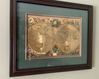Framed gold earth picture..$18