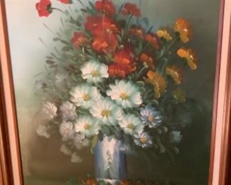 Floral by Russy.  Oil on canvas