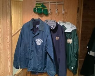 Notre dame jackets, hats and other items