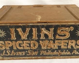 WOODEN IVINS SPICED WAFERS BOX