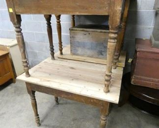 1800'S PEGGED TABLES W/ NEWER TOPS