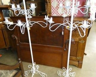 PAIR 5FT. WROUGHT IRON CANDLE OBRAS