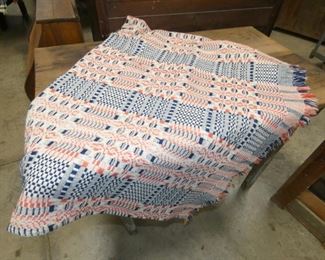 EARLY HAND LOOMED COVERLET