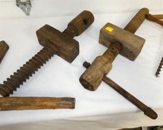 EARLY WOOD CLAMPS, DRILLS AND MORE!