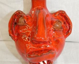 SIGNED ML OWENS RED FACE JUG