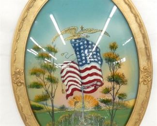 BUBBLE FRAME REVERSE PAINTING OLD GLORY